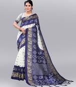 Latest Designer Cotton blend Art silk Bandhani Printed saree with Blouse