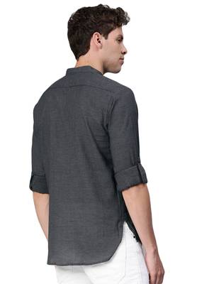 Black woven pure cotton men-kurtas 2