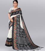 Latest Designer Cotton blend Art silk Bandhani Printed saree with Blouse