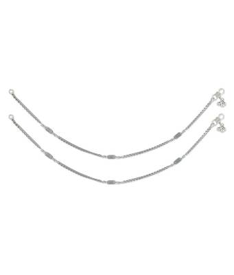 Traditional Vibes Silver Anklets-ANK103 1