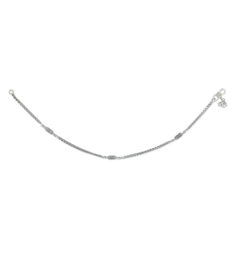 Traditional Vibes Silver Anklets-ANK103