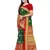 Green printed silk blend saree with blouse