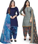 Multicolor printed blended cotton salwar