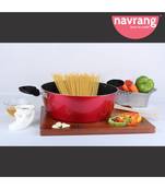 Navrang Jumbo Pan Kadhai 24 cm with Lid (Aluminium, Non-stick)