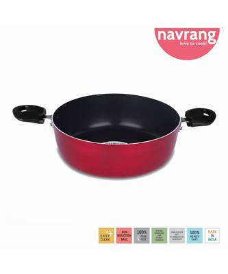 Navrang Jumbo Pan Kadhai 24 cm with Lid (Aluminium, Non-stick) 3