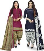 Multicolor printed blended cotton salwar