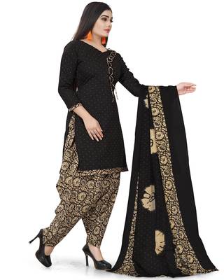 Brown printed blended cotton salwar 3