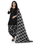 Black printed blended cotton salwar