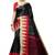 Black printed art silk saree with blouse