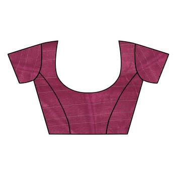 Wine Printed silk blend Saree With Blouse 4
