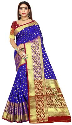 Light blue hand woven banarasi saree with blouse 1