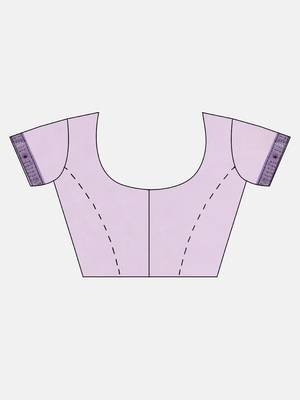 Purple woven faux georgette saree with blouse 5