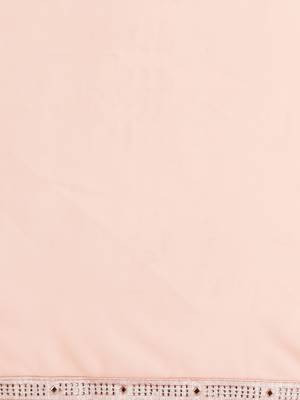Peach woven faux georgette saree with blouse 4