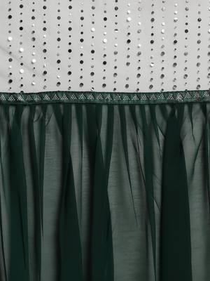 Green woven faux georgette saree with blouse 3