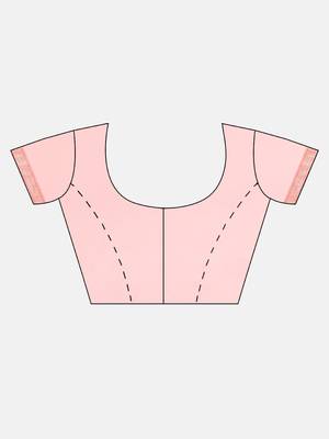 Pink woven faux georgette saree with blouse 5