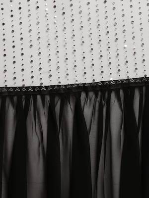 Black woven faux georgette saree with blouse 3