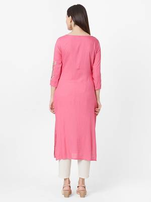 Pink multi resham work rayon salwar 3