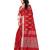 Red printed silk saree with blouse