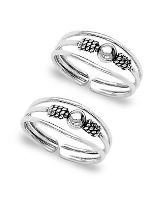 Dazzling Ball Sterling Silver Toe Ring-TR225 1
