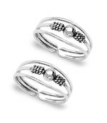 Dazzling Ball Sterling Silver Toe Ring-TR225
