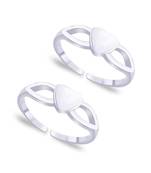 Touch Heart Silver Toe Ring-TR230