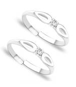 Petals White Stone Silver Toe Ring-TR251
