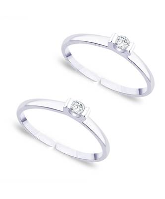 Glorious White Cz Silver Toe Ring-TR252 1