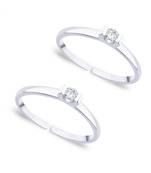 Glorious White Cz Silver Toe Ring-TR252
