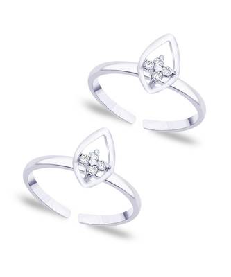 Top Leaf Silver Toe Ring-TR255 1