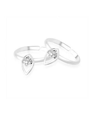 Top Leaf Silver Toe Ring-TR255 2