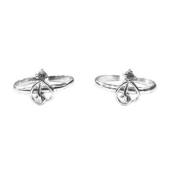 Shinny White CZ Silver Toe Ring-TR299 1