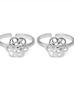 Gracy Floral Silver Toe Ring-TR303