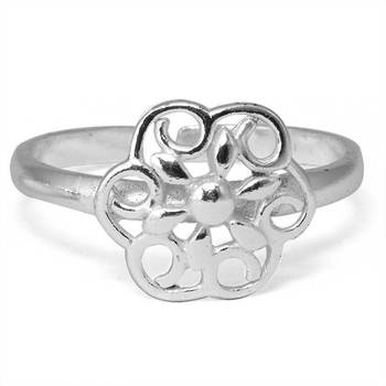 Gracy Floral Silver Toe Ring-TR303 2
