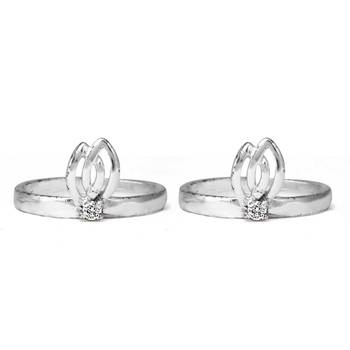 All Lit Silver Toe Ring-TR315 1