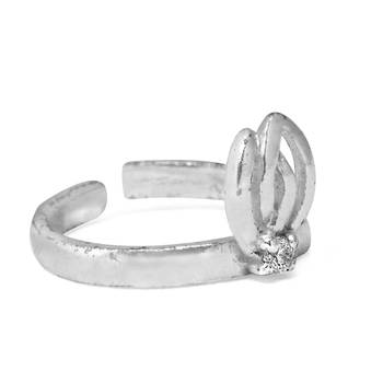 All Lit Silver Toe Ring-TR315 3