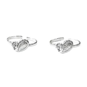 Leaflet CZ Silver Toe Ring-TR325 1