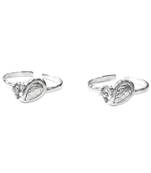 Leaflet CZ Silver Toe Ring-TR325