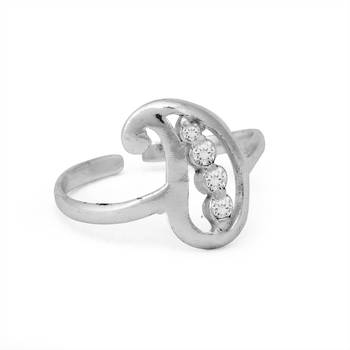 Carry White CZ Silver Toe Rings-TR326 3