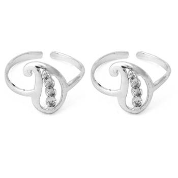 Carry White CZ Silver Toe Rings-TR326 4