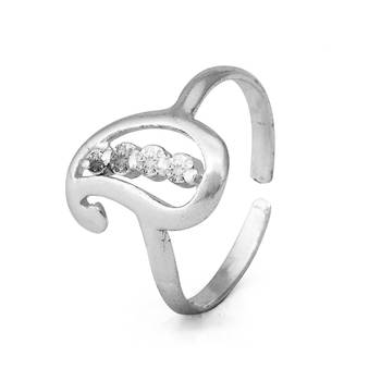 Carry White CZ Silver Toe Rings-TR326 5
