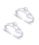 Leafy Silver Toe Rings-TR339