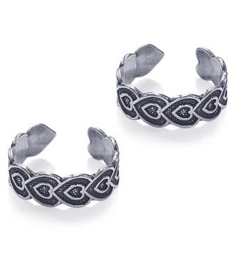 Mesmering Oxidised Silver Toe Ring-TR347 2