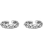 Cutout Silver Toe Ring- TR349