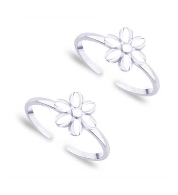 Full Bloom Silver Toe Ring-TR351 1