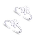 Full Bloom Silver Toe Ring-TR351