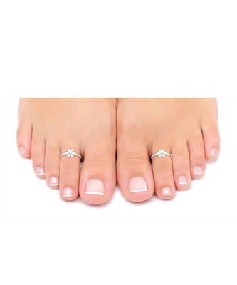 Full Bloom Silver Toe Ring-TR351 2