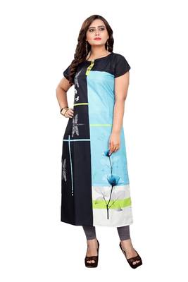 Multicolor Printed Crepe Kurti 1