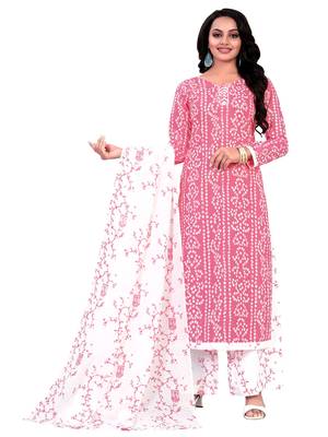 Pink printed cotton salwar 1