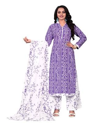 Purple printed cotton salwar 1