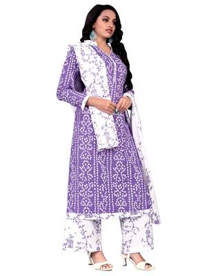 Purple printed cotton salwar 2